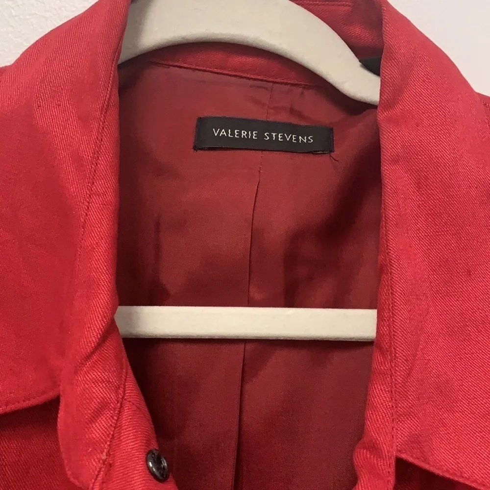 Valerie Stevens size 12 Red Linen Jacket
